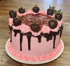 chocolate covered strawberries cake