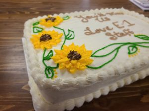 sunflower retirement cake